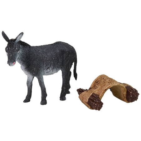 Burro con carga de leña cm 10x3x8 h altura, leña, burro.