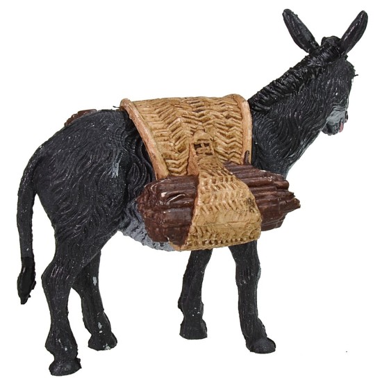 Burro con carga de leña cm 10x3x8 h altura, leña, burro.