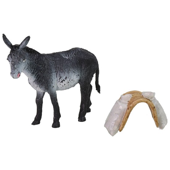 Asino con carico di farina cm 10x3x8 h altezza, farina, asino