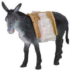 Asino con carico di farina cm 10x3x8 h altezza, farina, asino