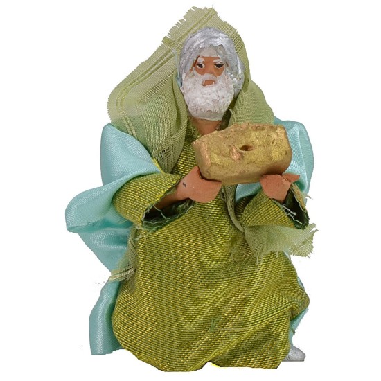 Conjunto de 3 Reyes Magos de 11-12 cm con ropa de tela