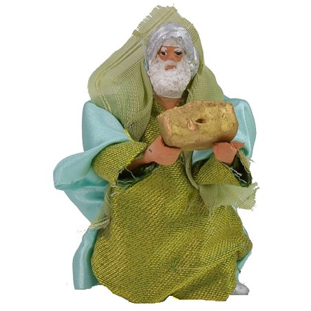 Conjunto de 3 Reyes Magos de 11-12 cm con ropa de tela