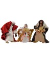 Set 3 Re Magi 9 cm vestiti in tessuto tessuto, sono, statue