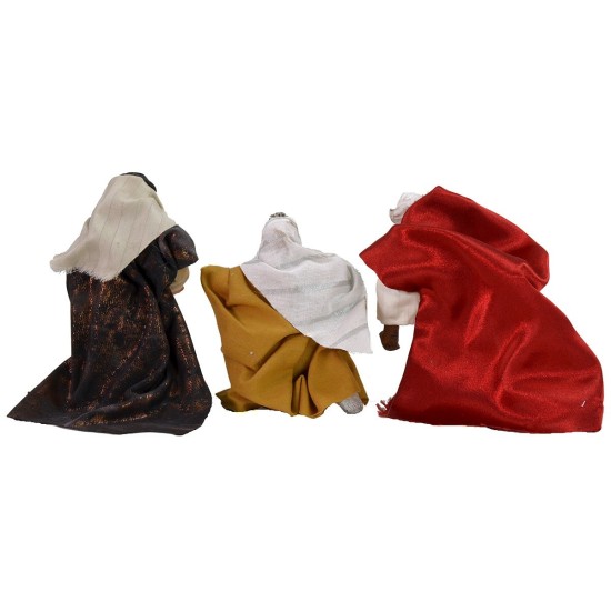 Set 3 Re Magi 9 cm vestiti in tessuto tessuto, sono, statue