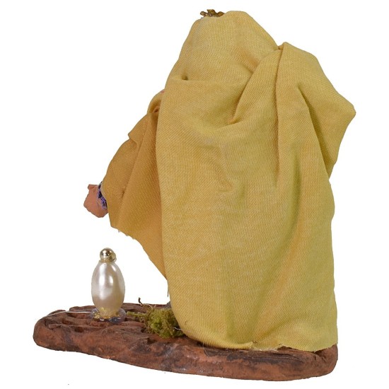 Conjunto de 3 Reyes Magos de 11 cm con vestimenta de tela básica, tela, altura