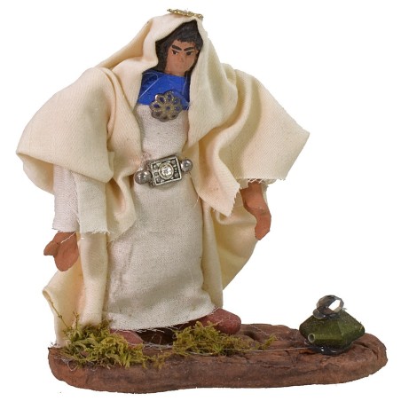 Conjunto de 3 Reyes Magos de 11 cm con vestimenta de tela básica, tela, altura