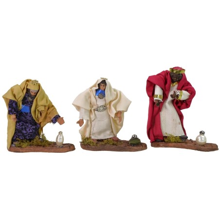 Set 3 Re Magi 11 cm vestiti in tessuto base, tessuto, altezza