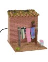 Drying rack with waving clothes and functioning lantern