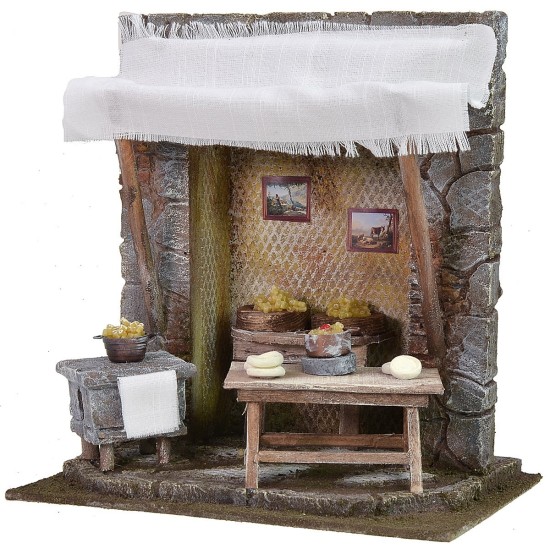 Pasture setting with wood oven for presepe cm 24,5x17, 5x26 h