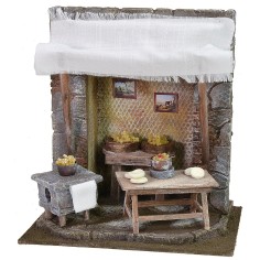 Pasture setting with wood oven for presepe cm 24,5x17, 5x26 h