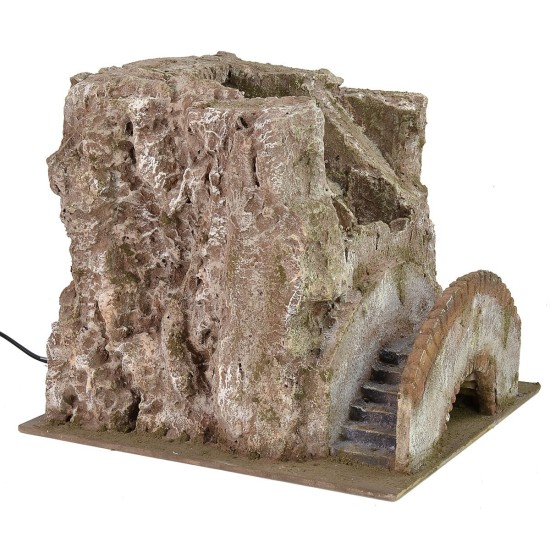 Cascada con puente funcional de 29x30x26,5 cm de altura del puente, altura