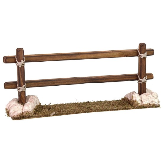 Valla de madera con piedras de 17x3x7,5 cm h madera, estatuas