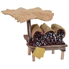 Bancarella con castagne e ombrellone cm 8,5x7x12 h