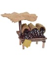 Bancarella con castagne e ombrellone cm 8,5x7x12 h