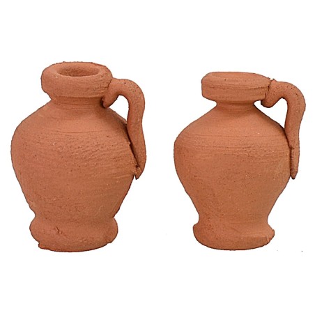 Conjunto de dos ánforas de terracota cm 2,2 h terracota, ánforas