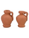 Conjunto de dos ánforas de terracota cm 2,2 h