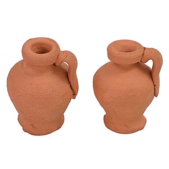 Set due anfore in terracotta cm 2,2 h terracotta, anfore