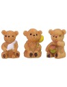 Set 3 orsetti in resina cm 1,8 h resina, altezza, statue