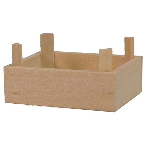 Caja de madera de 4,5x3,7x2,4 cm de altura, madera, estatuas.