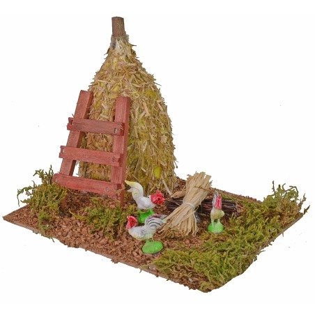 Covone con gallinacei cm 20x14,5x16,5 h altezza, statue, base