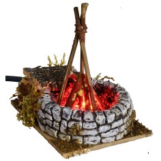 Bivacco effetto fiamma funzionante cm 10x8x10,5 h altezza