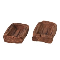 Juego de 2 cajas de terracota de 3,7x2,9x1,1 cm de altura.