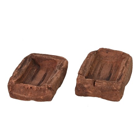 Juego de 2 cajas de terracota de 3,7x2,9x1,1 cm de altura.