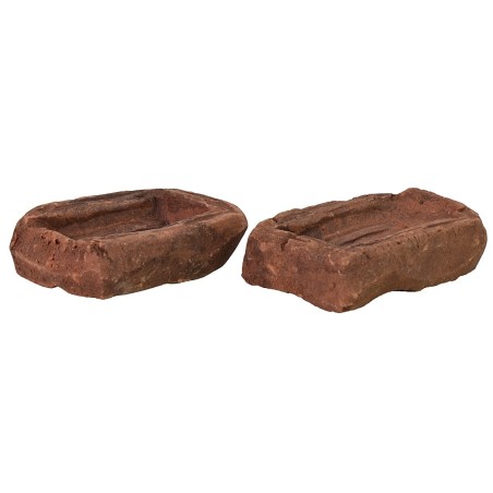 Juego de 2 cajas de terracota de 3,7x2,9x1,1 cm de altura en terracota.