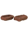Juego de 2 cajas de terracota de 3,7x2,9x1,1 cm de altura.