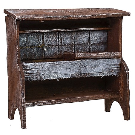 Lavello in legno antichizzato cm 10,5x5x10 h