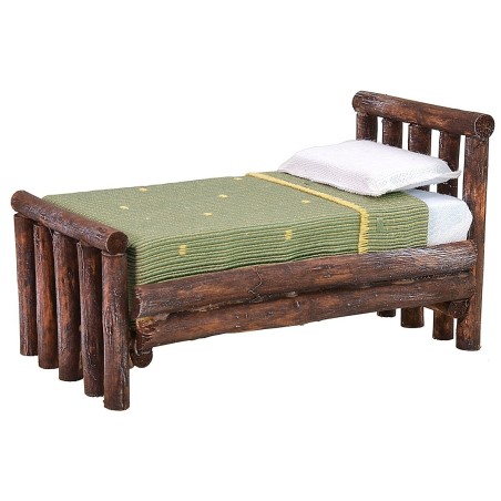 Cama de madera envejecida de una plaza cm 8x14x8 h madera