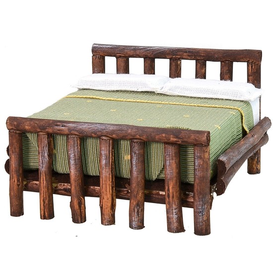 Letto in legno antichizzato a due piazze cm 11x13,5x8 h