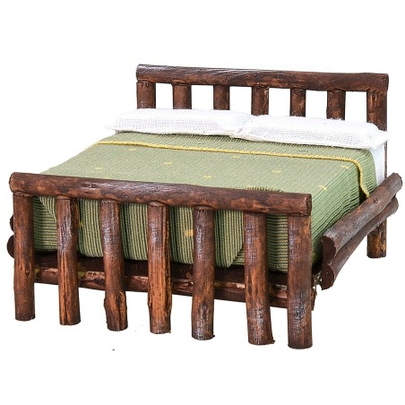 Cama de madera envejecida de dos plazas cm 11x13,5x8 h