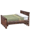 Cama de madera envejecida de dos plazas cm 11x13,5x8 h