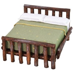 Cama de madera envejecida de dos plazas cm 11x13,5x8 h