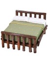 Double bed in antiqued wood cm 11x13,5x8 h