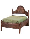 Single bed in antiqued wood with relief cm 8x13,5x10 h