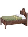 Single bed in antiqued wood with relief cm 8x13,5x10 h