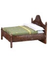 Wooden double bed with wavy headboard cm 12x13,5x10 h