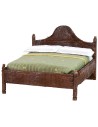 Wooden double bed with wavy headboard cm 12x13,5x10 h