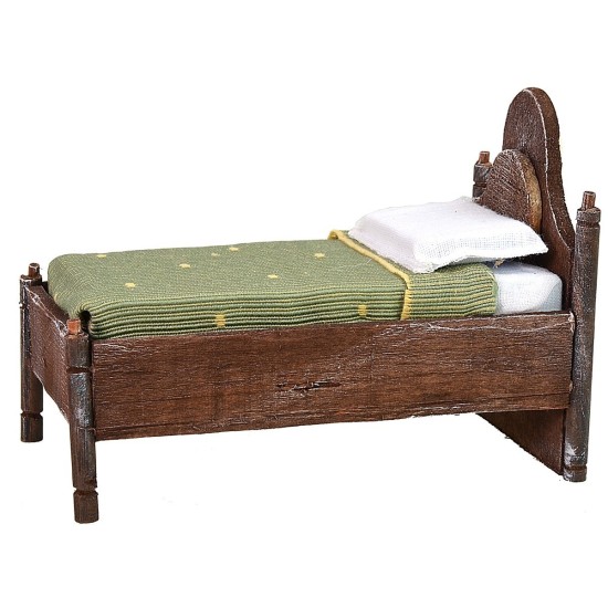 Letto singolo in legno con testata ondulata cm 7x11x8 h legno