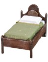 Single wooden bed with wavy headboard cm 7x11x8 h
