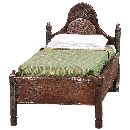 Letto singolo in legno con testata ondulata cm 7x11x8 h