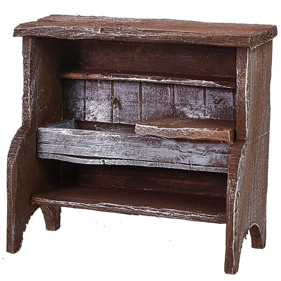 Lavello in legno antichizzato cm 9x4,5x8,5 h legno, statue