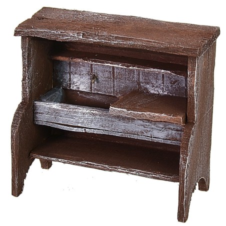 Lavabo de madera envejecida cm 9x4,5x8,5 h madera, estatuas