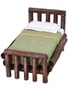 Cama de madera envejecida de una plaza cm 7,5x11x7 h