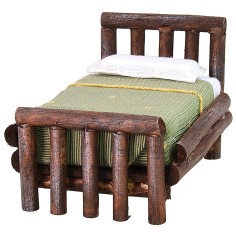 Cama de madera envejecida de una plaza de 7,5x11x7 cm h madera 2