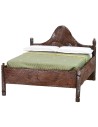 Cama matrimonial de madera con cabecera ondulada de 10x11x8 cm h
