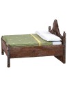 Cama matrimonial de madera con cabecera ondulada de 10x11x8 cm h