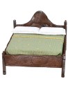 Cama matrimonial de madera con cabecera ondulada de 10x11x8 cm h